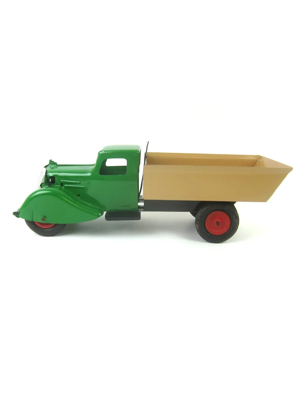 Vintage Wyandotte Pressed Steel Dump Truck 1930s Green & Yellow Art Deco RARE
